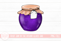 Fruit Jam In The Round Glass Jar Watercolor PNG Illustration Product Image 1