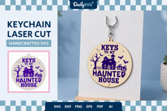 Haunted House Halloween Keychain SVG Product Image 1