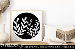 Leaves Branches SVG PNG EPS DXF Farmhouse Home Round Sign Product Image 2