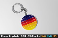 Round Keychain Vintage Sunset Product Image 1