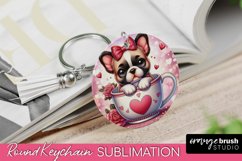 Round Keychain Sublimation Dog Lover's Valentine Keychain