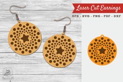 Round Laser Cut Earrings SVG 3 Product Image 1