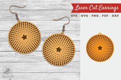 Round Laser Cut Earrings SVG 6 Product Image 1