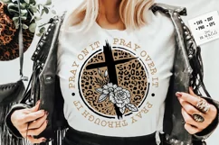 Pray on it svg, Faith SVG, Floral cross svg, Leopard svg Product Image 6