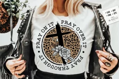 Pray on it svg, Faith SVG, Floral cross svg, Leopard svg Product Image 7