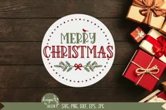 Round Merry Christmas with Cardinal, Christmas Designs Product Image 1