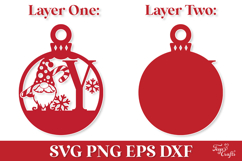 Christmas Monogram Ornament SVG Product Image 4