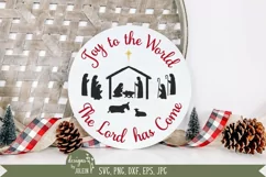 Round Nativity Sign SVG - Christmas Front Door Product Image 1