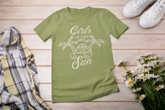 round-neck-t-shirt-mockup-featuring-a-nice-outfit-with summer print design and beach car