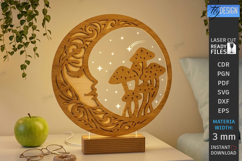 3D Layered Round Lamp Laser Cut Bundle | Wooden Night Light Product Image 5