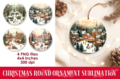 Christmas Round Ornaments Sublimation PNG Product Image 1