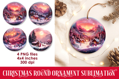 Christmas Round Ornaments Sublimation PNG Product Image 1