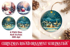 Christmas Round Ornaments Sublimation PNG Product Image 1