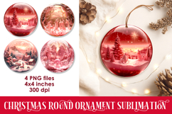 Christmas Round Ornaments Sublimation PNG Product Image 1
