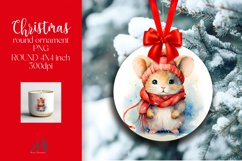 Christmas Round Ornament Sublimation PNG Product Image 1