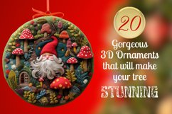3D Felt Christmas Gnome Ornaments Bundle / Sublimation PNG Product Image 2