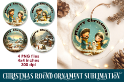 Nativity Christmas 3D Round Ornament Sublimation PNG Product Image 1