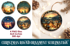 Nativity Christmas 3D Round Ornament Sublimation PNG Product Image 1