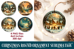 Nativity Christmas 3D Round Ornament Sublimation PNG Product Image 1