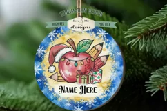 Teacher Christmas Ornament Designs PNG File | Add Name Product Image 2