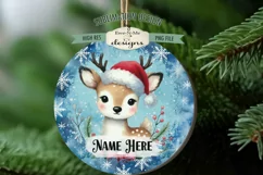Cute Christmas Critters Ornament Designs PNG File | Add Name Product Image 2