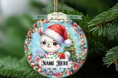 Cute Llama Christmas Ornament Designs PNG File | Add Name Product Image 2