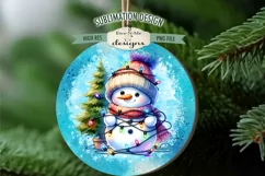 Snowman Tangled In Lights Ornament Designs | 4 PNG Files Product Image 3