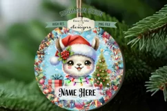 Cute Llama Christmas Ornament Designs PNG File | Add Name Product Image 3