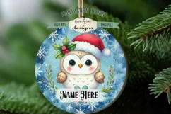 Cute Christmas Critters Ornament Designs PNG File | Add Name Product Image 4
