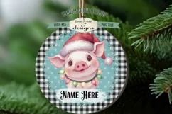 Christmas Farm Animals Ornament Designs PNG File | Add Name Product Image 4