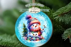 Snowman Tangled In Lights Ornament Designs | 4 PNG Files Product Image 4