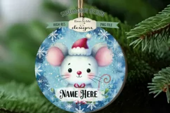 Cute Christmas Critters Ornament Designs PNG File | Add Name Product Image 5
