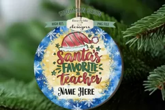 Teacher Christmas Ornament Designs PNG File | Add Name Product Image 5