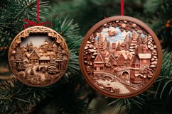 3D Christmas Sublimation PNG Bundle | Wood Carving Ornaments Product Image 4