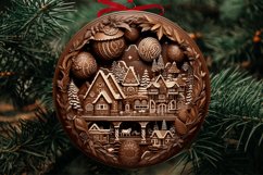 3D Christmas Ornaments PNG Bundle | Wood Carving Ornaments Product Image 5