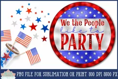 Round Patriotic Sublimation 4th of July Sign
