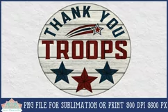 Thank You Troops PNG Patriotic Design