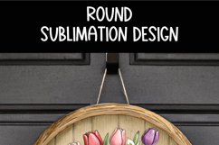 Bunny in Flower Bucket Sublimation Design | Spring Round PNG Product Image 4