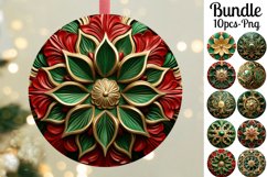 3D Christmas Round Ornaments Sublimation Bundle Png / 300DPI Product Image 1