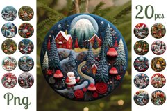 3D Felt Christmas Gnome Ornaments Bundle / Sublimation PNG Product Image 1