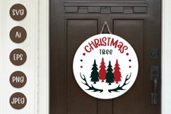 Christmas Tree, Round Door Sign Design Product Image 1