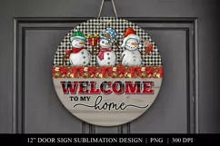 Christmas Snowman Door Hanger PNG Product Image 2