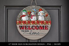 Christmas Snowman Door Hanger PNG Product Image 1