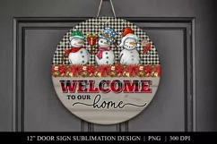 Christmas Snowman Door Hanger PNG Product Image 1