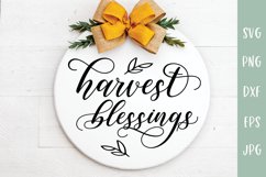 Harvest Blessings - Fall Round Sign SVG - Autumn SVG Product Image 1