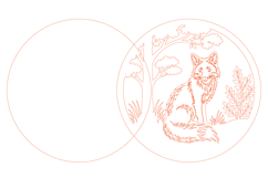 Round Sign Fox Laser Cut SVG Product Image 3