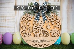 Welcome Easter Laser Cut SVG | Easter Round Sign Decoration Product Image 1
