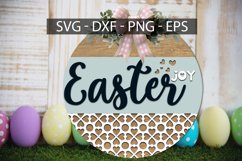 Easter Joy SVG, Easter Joy Wood Round Sign, Door Hanger SVG Product Image 3