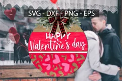 Happy Valentine's day SVG, Valentine Door Hanger SVG Product Image 1