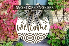 Welcome SVG, Door Hanger SVG, Wood Round Sign SVG Product Image 3